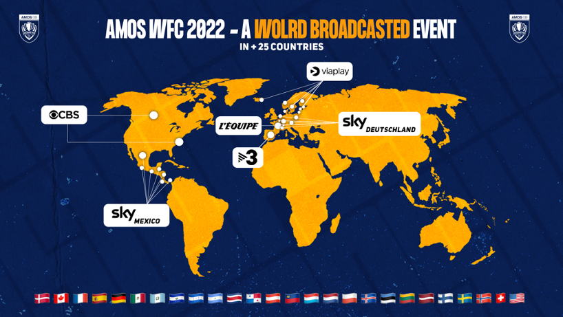 AMOS WFC is a world broadcasted event in more than 25 countries like France, Canada, US, Mexico, Scandinavian countries, Spain, Germany...